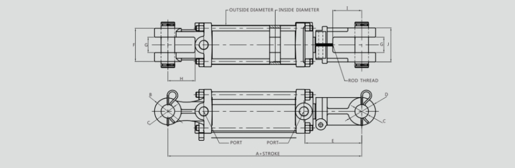 tie rod hydraulic cylinder 3000psi